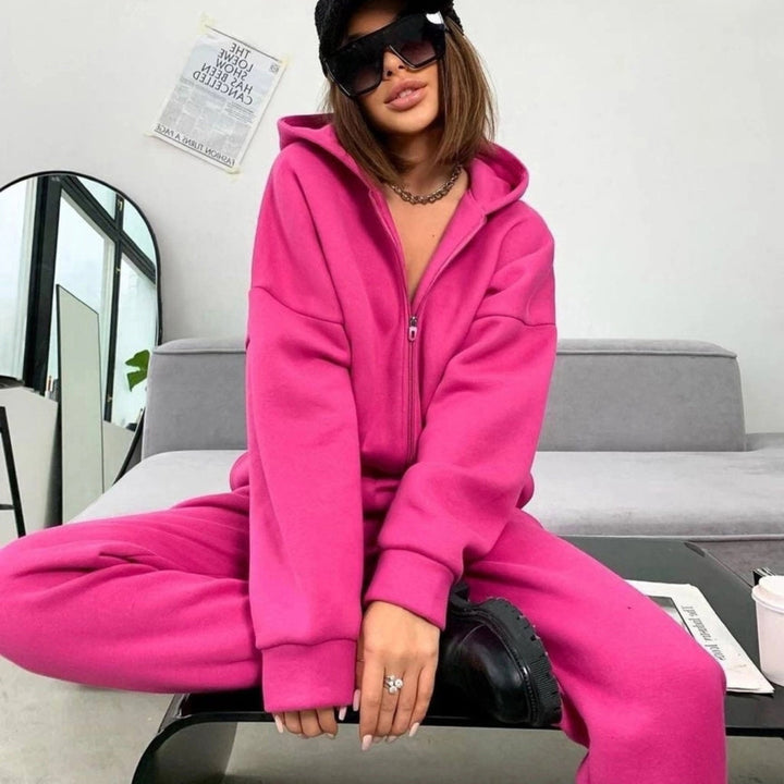 Damen nan weiches Reißverschluss-Hoodie und taillierte Komfort-Jogginghose Set mit innenliegendem Fleece Echo Archiv