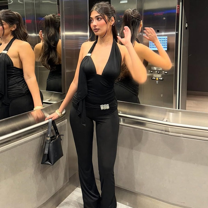 Damen Jumpsuit mit elegantem Halterdesign und schmaler Passform Echo Archiv