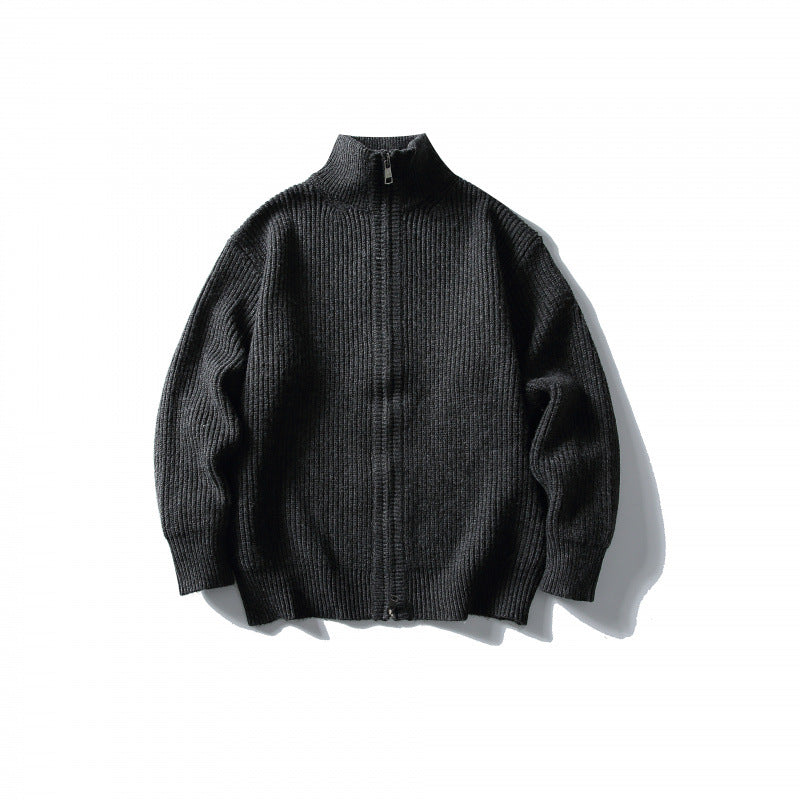 Unisex Gerippter Zipcardigan mit Stehkragen Echo Archiv