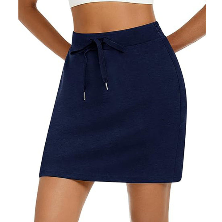 Damen Sportlicher Minirock mit Verstellbarem Kordelzug und Seitlichen Taschen Echoarchiv