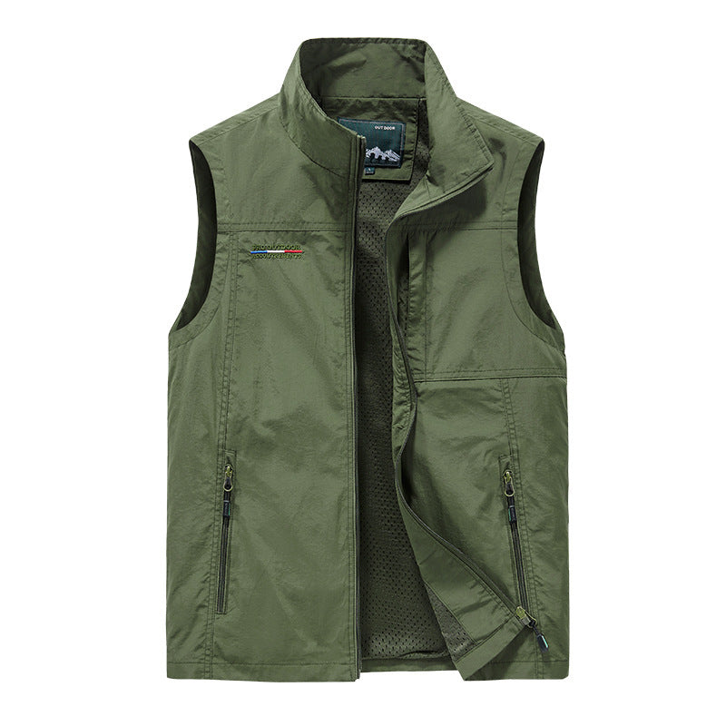 Herren Windabweisende Canvas‑Weste mit Teddyfleece‑Innenfutter und Stehkragen Echo Archiv