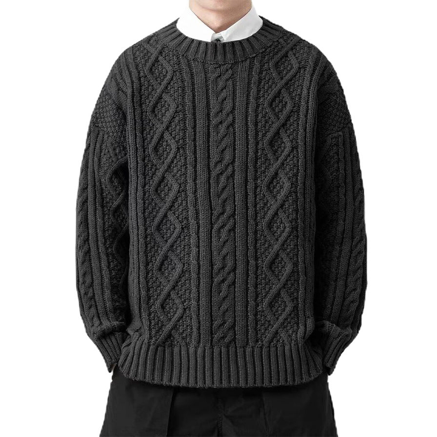 Herren Grobstrickpullover mit Zopfmuster Echo Archiv