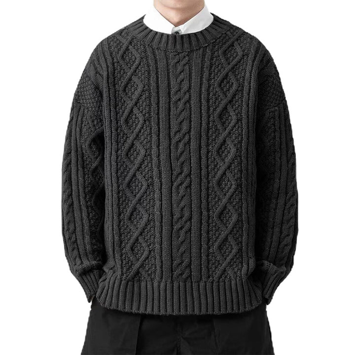 Herren Grobstrickpullover mit Zopfmuster Echo Archiv