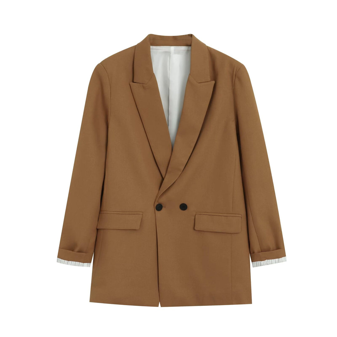 Damen Doppelreihiger Longblazer mit aufgesetzten Taschen und Umschlagärmeln Echo Archiv