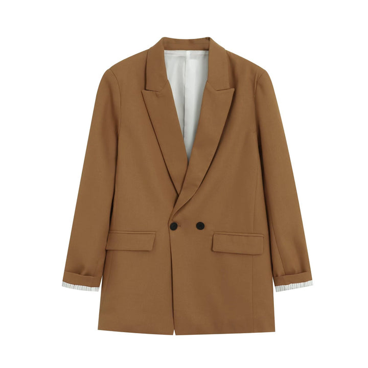 Damen Doppelreihiger Longblazer mit aufgesetzten Taschen und Umschlagärmeln Echo Archiv