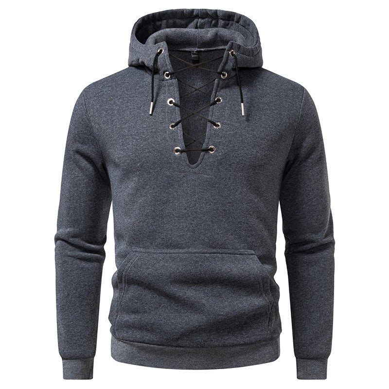 Herren Kapuzenpullover mit modischem Schnürdesign Echoarchiv