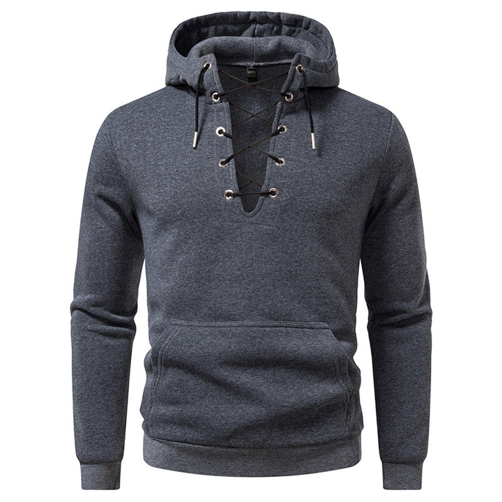 Herren Kapuzenpullover mit modischem Schnürdesign Echoarchiv