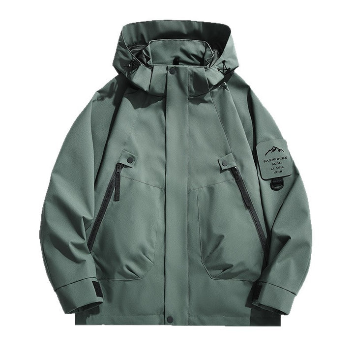 Herren Wasserdichte Utility-Softshelljacke mit Kapuze, schräge Reißverschlusstaschen & verstellbaren Ärmelriegeln Echo Archiv
