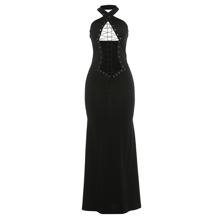 Damen Elegantes Maxi-Kleid mit raffiniertem Schnürungsdesign Echo Archiv