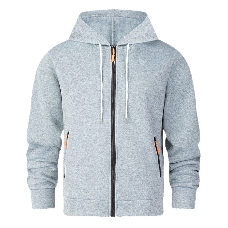 Herren sportlicher Fleece-Hoodie mit funktionalen Reißverschlusstaschen Echoarchiv