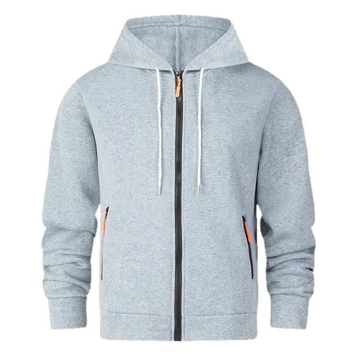 Herren sportlicher Fleece-Hoodie mit funktionalen Reißverschlusstaschen Echoarchiv