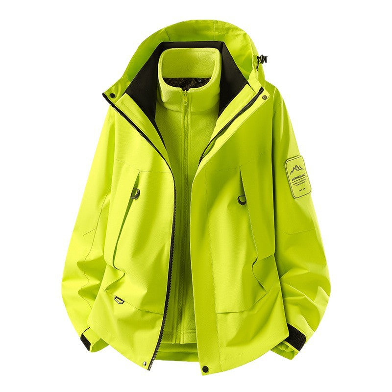 Unisex wasserfeste zweilagige Softshell-Regenjacke mit herausnehmbarem Fleecefutter und Kapuze Echoarchiv