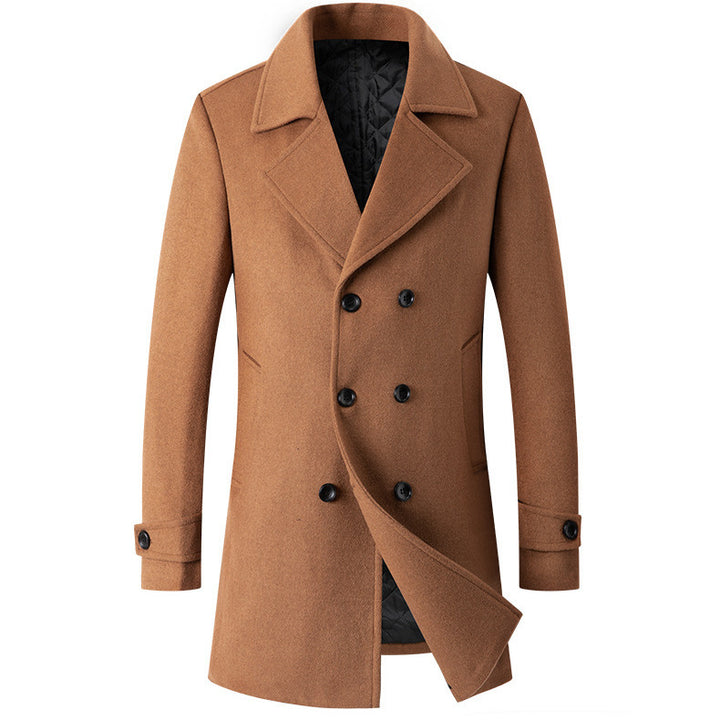 Herren eleganter und stylischer Doppeltreihiger Wollmantel Echoarchiv