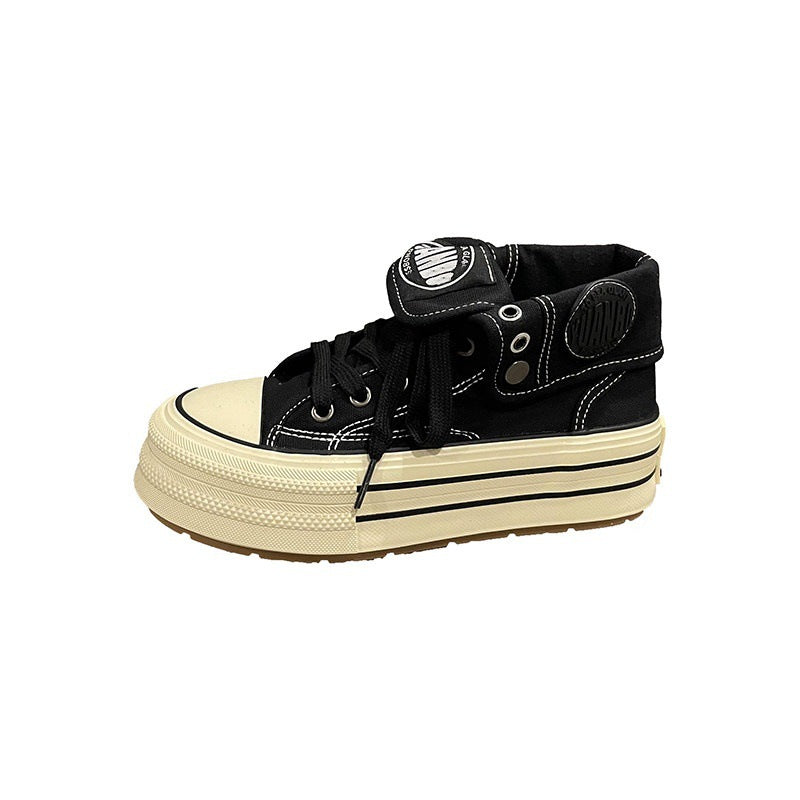 Damen High-Top Sneakers mit dicker Gummisohle und seitlichem Reißverschluss Echo Archiv