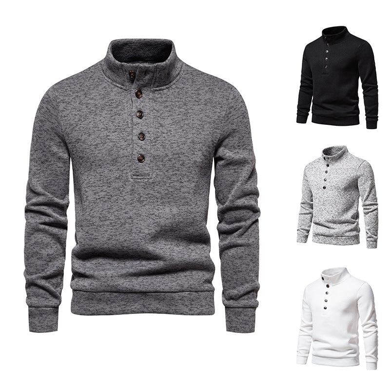 Herren gemütlicher Stehkragenpullover aus weichem Strickmaterial Echoarchiv