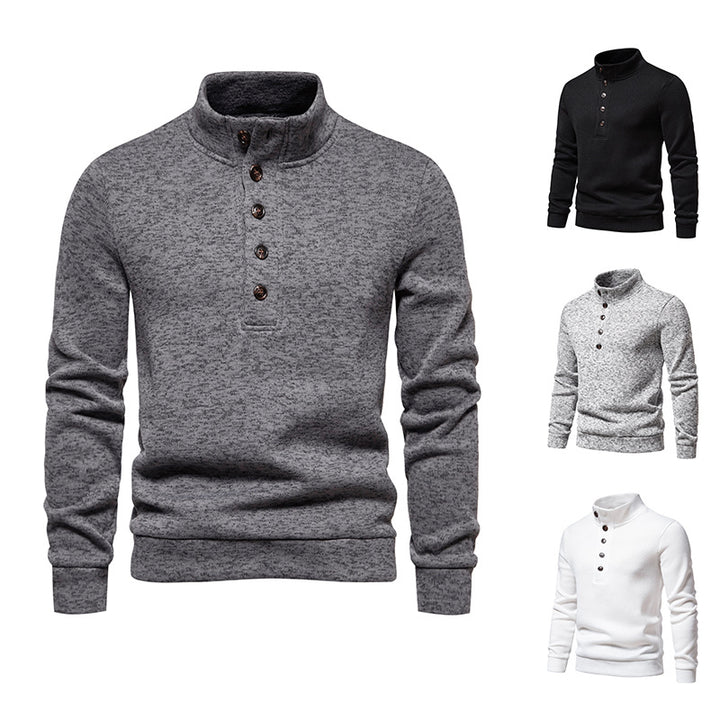Herren gemütlicher Stehkragenpullover aus weichem Strickmaterial Echoarchiv
