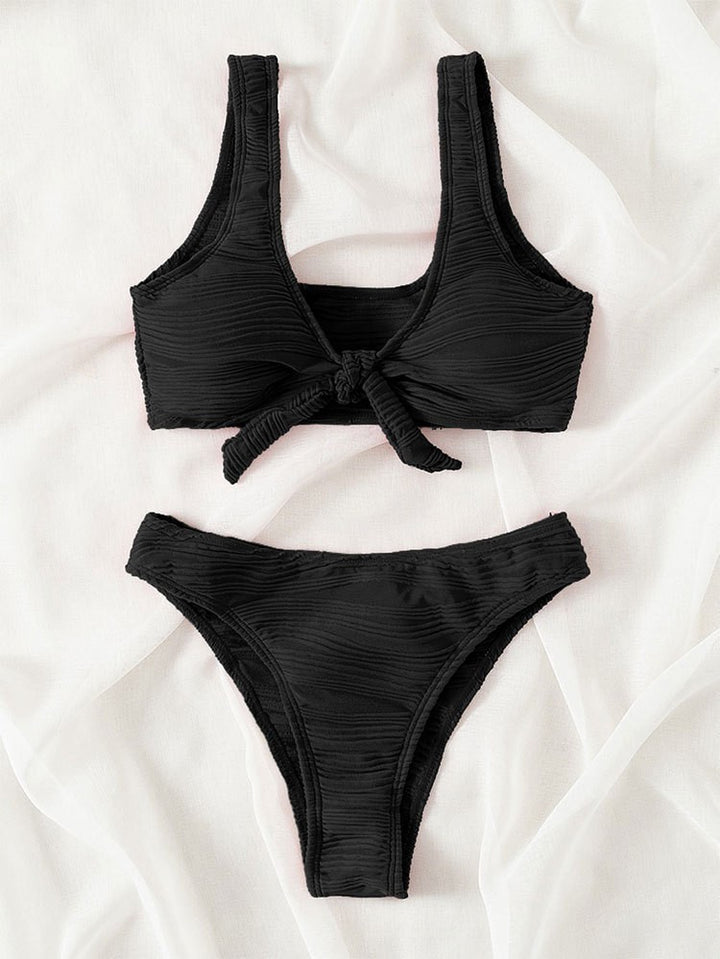 Damen Bikini-Set mit Knotenverschluss und hoch geschnittenem Höschen Echo Archiv