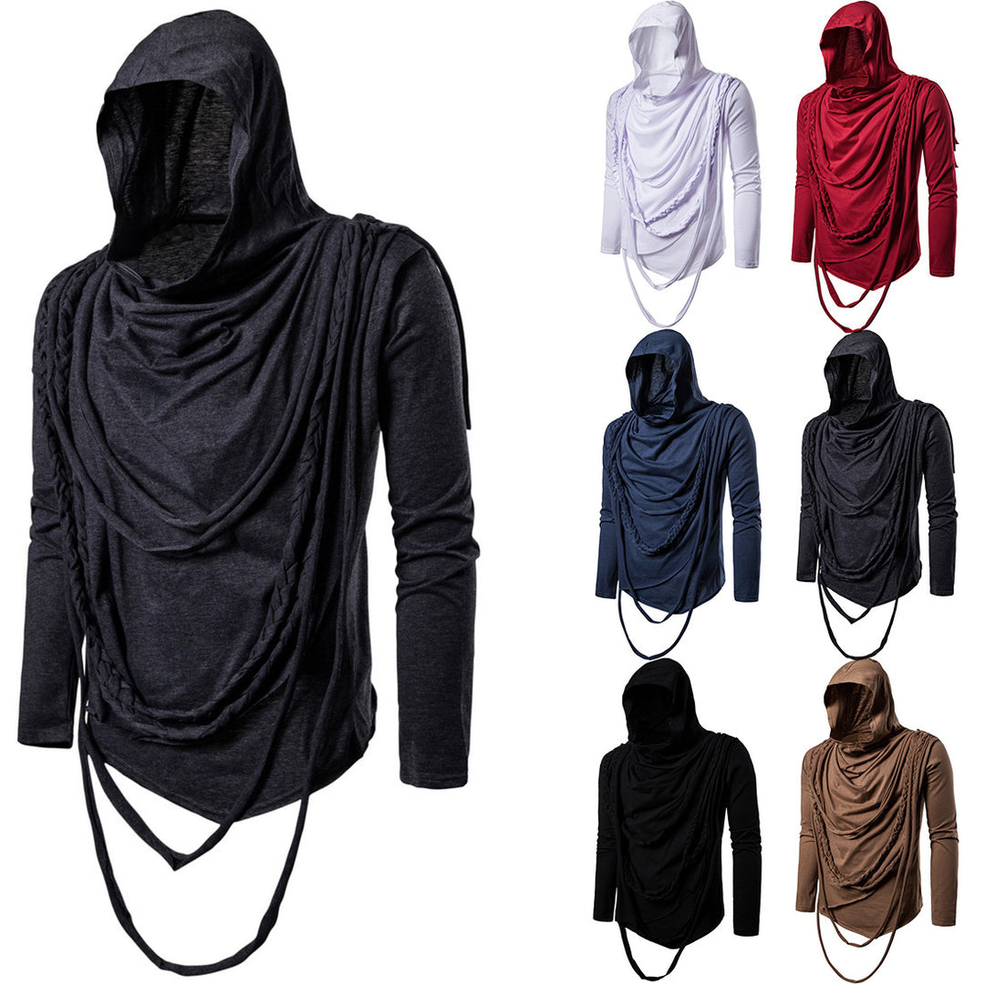 Herren asymmetrisches Kapuzenshirt mit dekorativen Details Echoarchiv