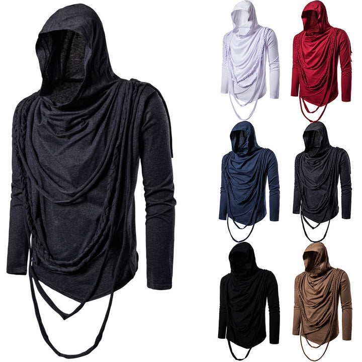 Herren asymmetrisches Kapuzenshirt mit dekorativen Details Echoarchiv