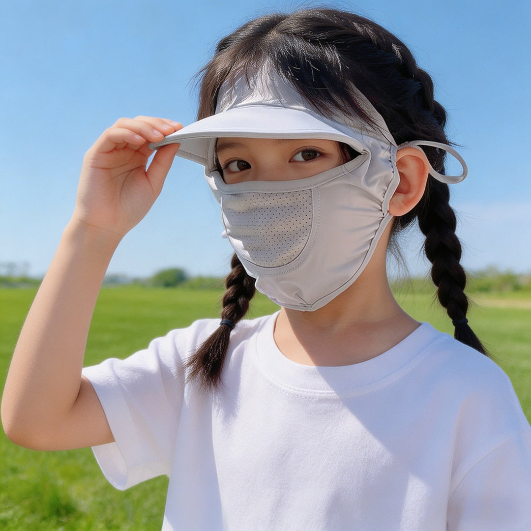 Unisex nan Kinder-Sonnenvisier mit integrierter atmungsaktiver Gesichtsmaske, verstellbarem Nackengurt und perforierter Kinnpartie  Echo Archiv