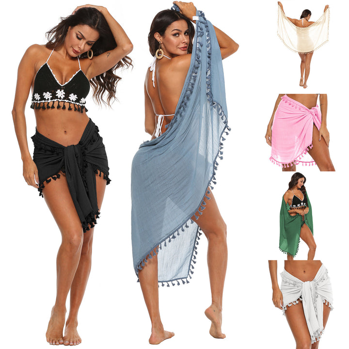 Damen luftiger Strand-Sarong mit verspielten Quasten Echo Archiv