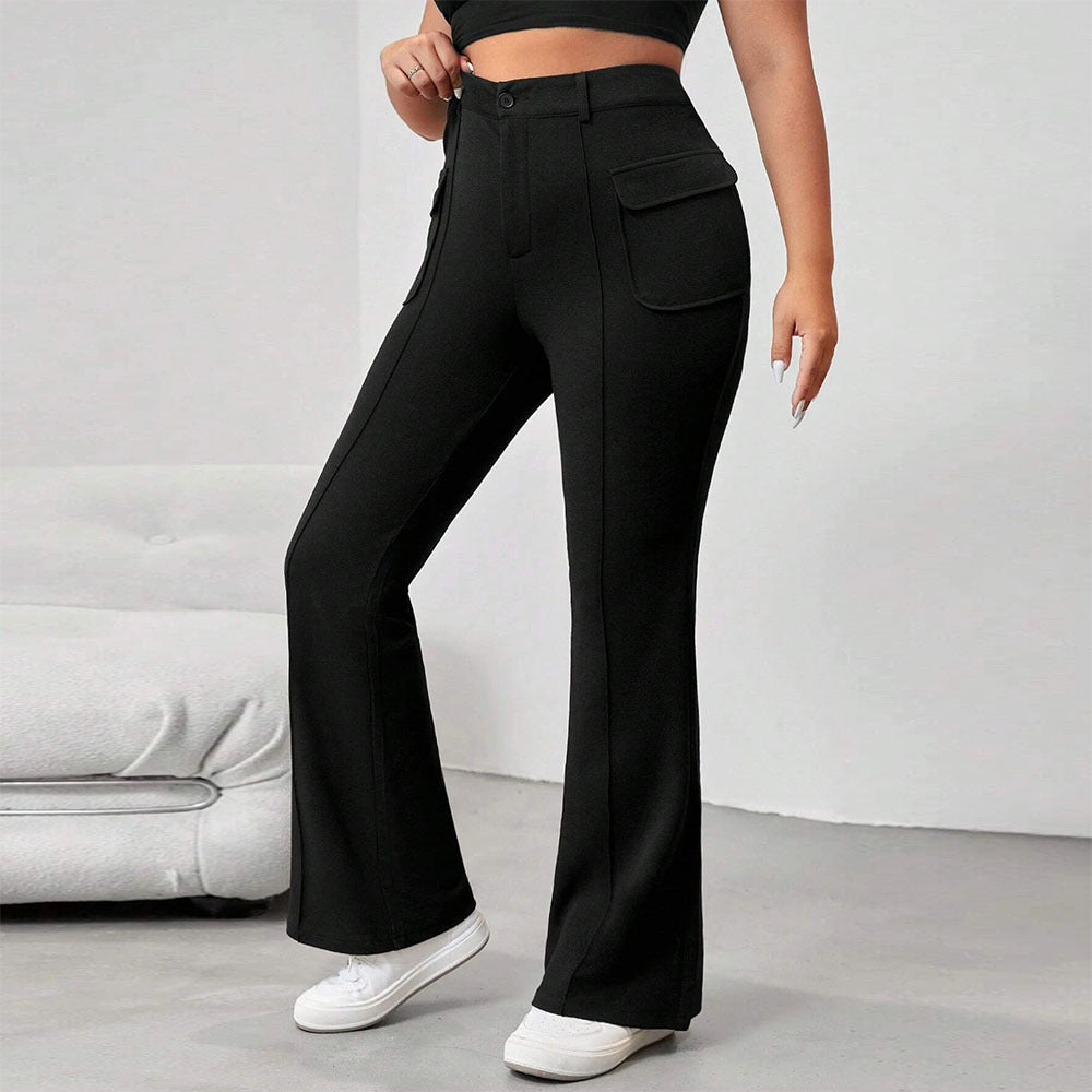 Damen Flared Hose mit praktischen Seitentaschen und elastischem Bund Echo Archiv