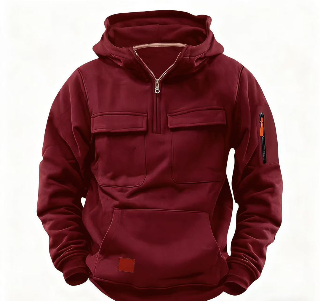 Herren funktionale Kapuzenjacke mit Reißverschluss und praktischen Taschen Echoarchiv