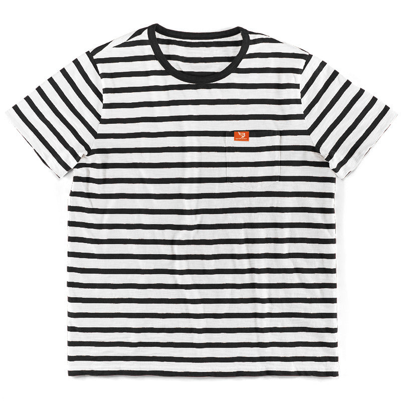 Herren gemustertes T-Shirt mit Brusttasche Echoarchiv