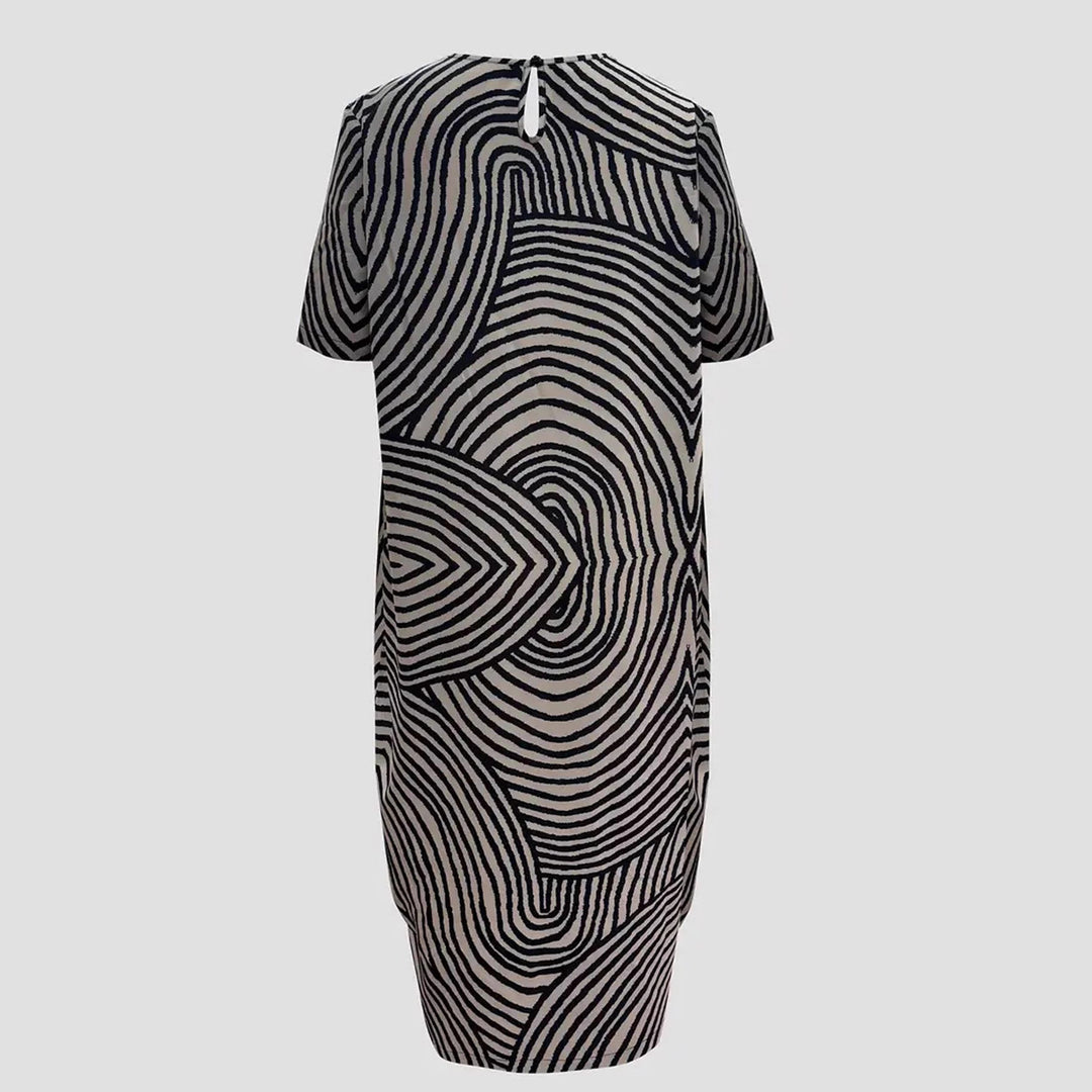 Damen Tunika-Kleid mit lässigem Streifenmuster und weit geschnittenem Design Echo Archiv