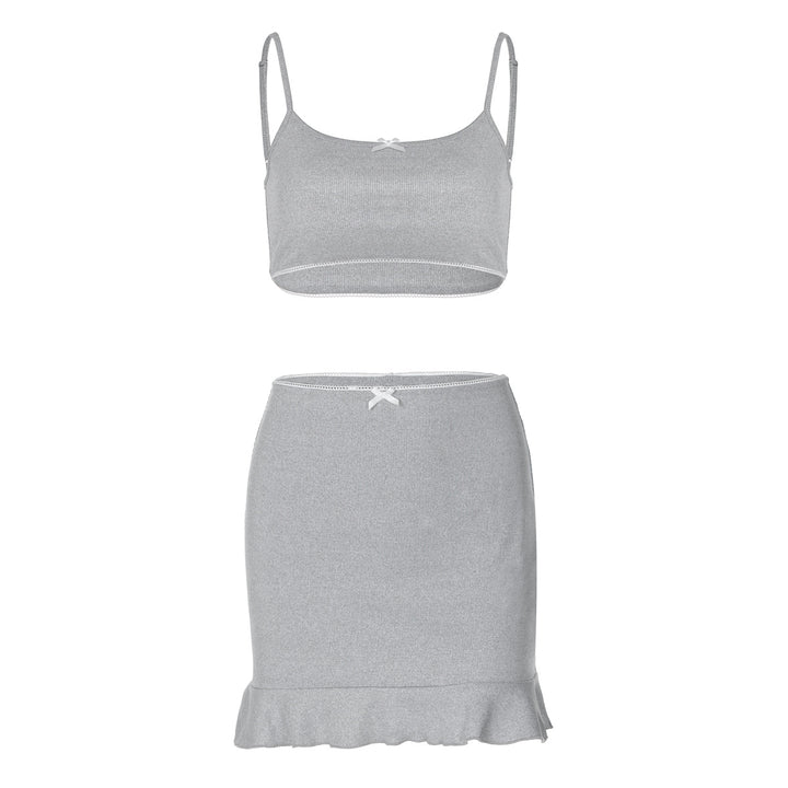 Damen Zweiteiliges Set mit Rüschendetails Echo Archiv