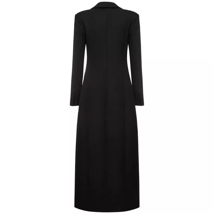 Damen Taillierter Longline-Mantel mit Reverskragen und Einreiher-Schnitt Echoarchiv