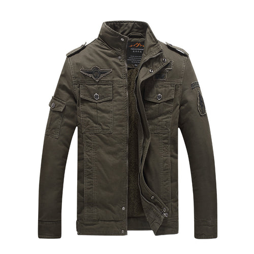 Herren Canvas-Fieldjacke mit Sherpa-Innenfutter, Utility-Taschen und Stehkragen – Taviero