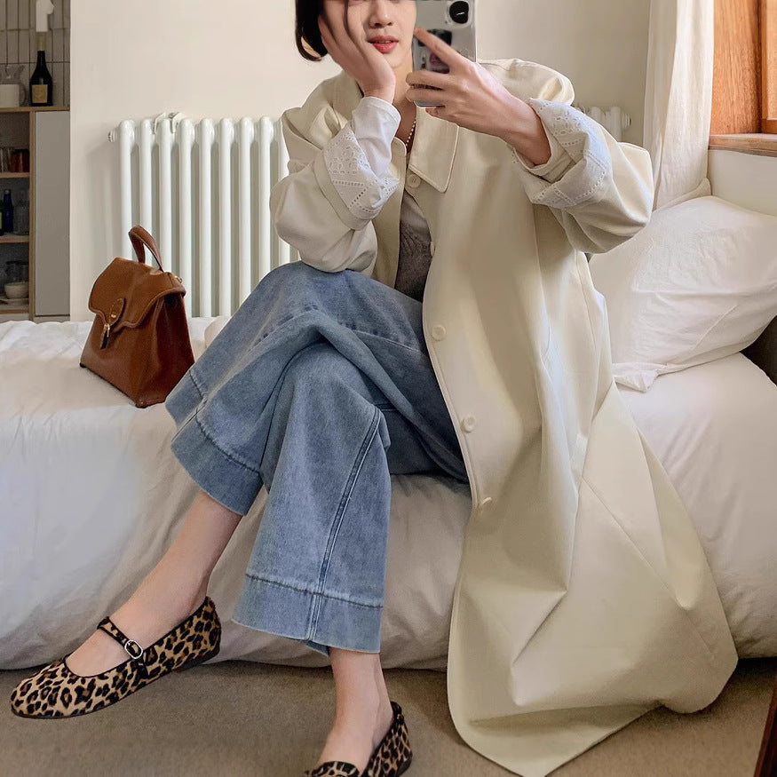 Damen Lässiger Oversized-Trenchcoat Echoarchiv