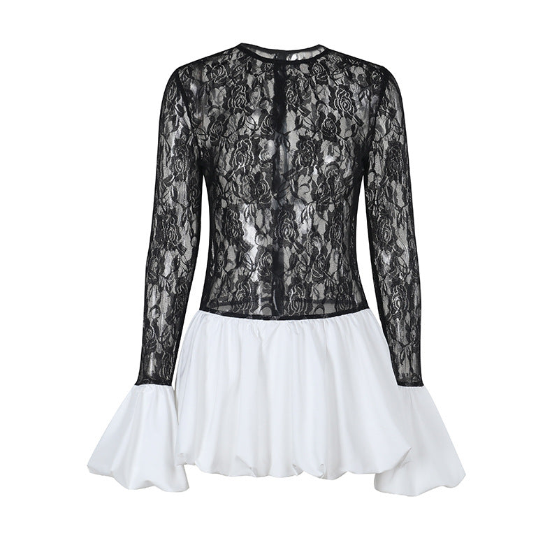 Damen Hochwertiges Spitzen-Kleid mit fließendem Rock Echo Archiv