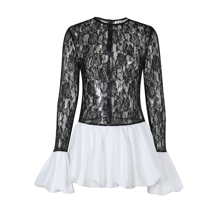Damen Hochwertiges Spitzen-Kleid mit fließendem Rock Echo Archiv