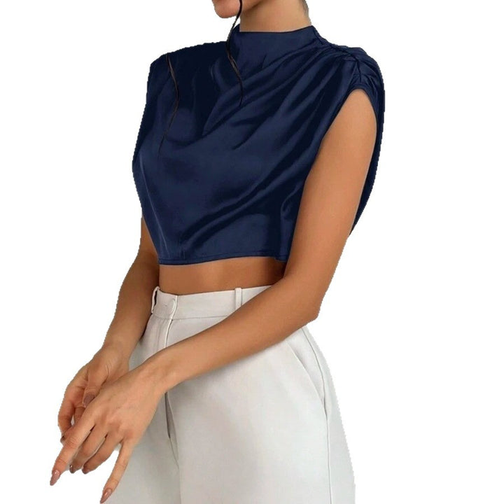 Damen elegantes Oberteil mit weichen Stofffalten und Rückenausschnitt Echo Archiv