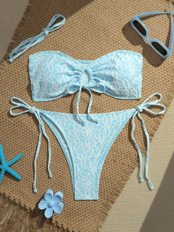 Damen Bandeau-Bikini-Set mit verspielten Rüschendetails Echo Archiv