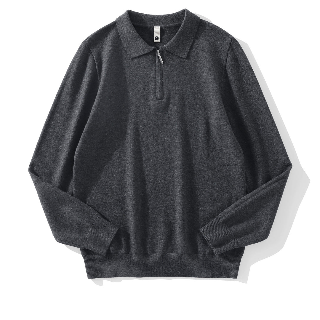 Herren Moderner Pullover mit Stehkragen und Reißverschluss Echoarchiv