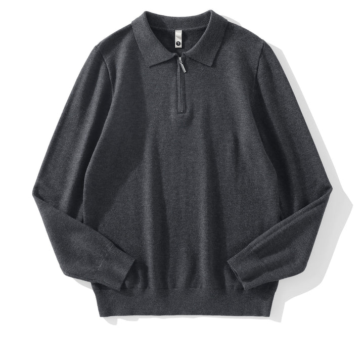 Herren Moderner Pullover mit Stehkragen und Reißverschluss Echoarchiv