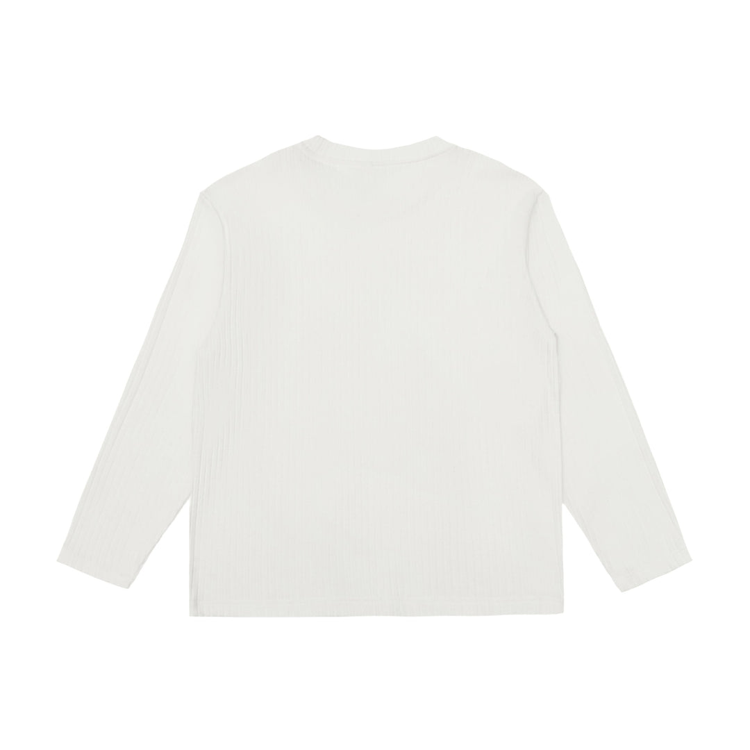 Unisex Fein geripptes Langarmshirt mit Rundhalsausschnitt und leichter Oversize-Silhouette Echoarchiv