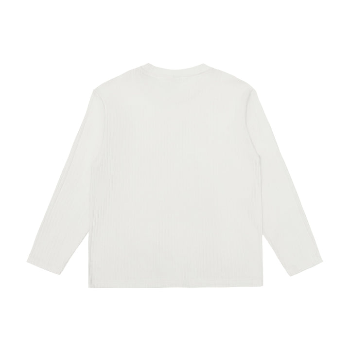 Unisex Fein geripptes Langarmshirt mit Rundhalsausschnitt und leichter Oversize-Silhouette Echoarchiv