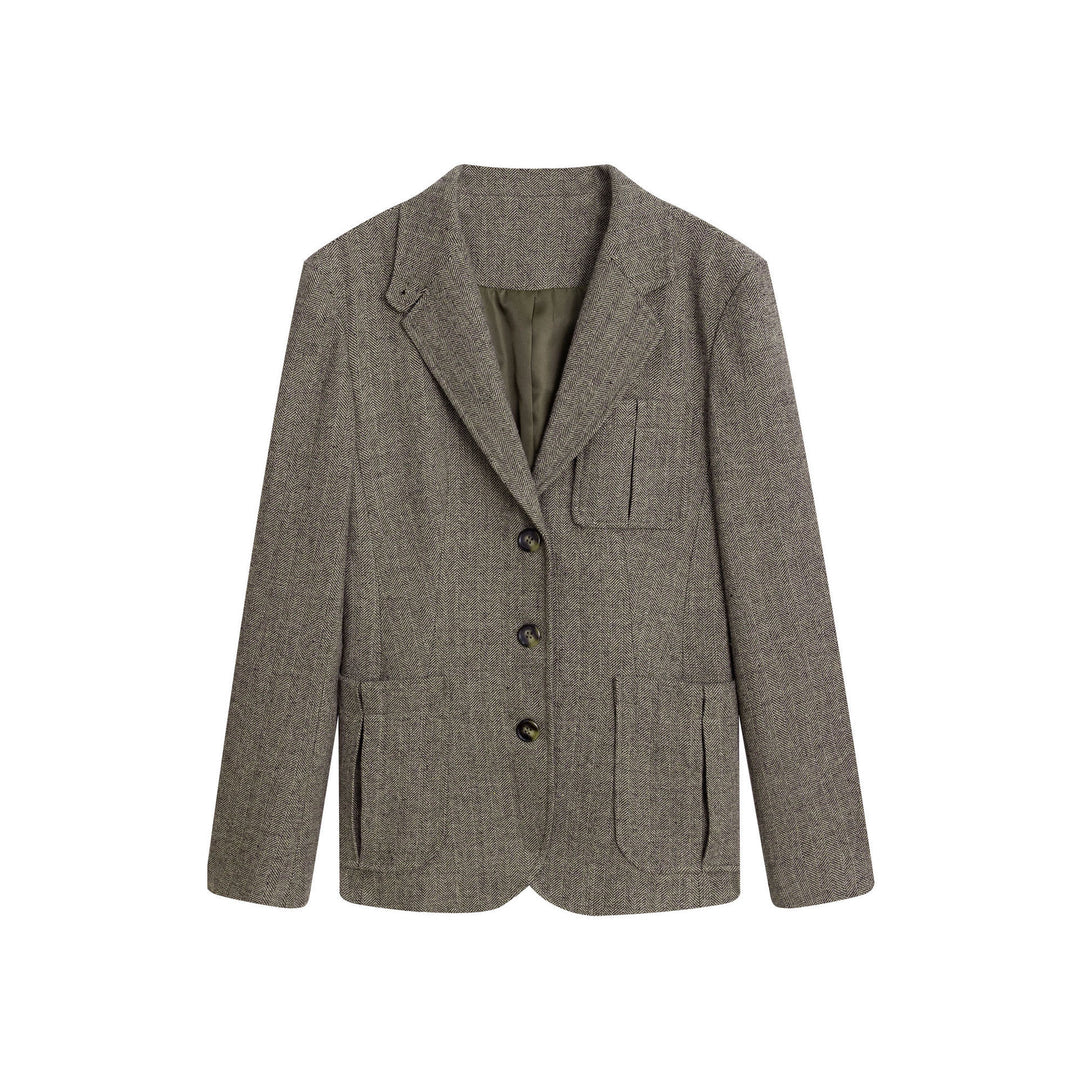Damen Modischer Tweed Blazer Echoarchiv