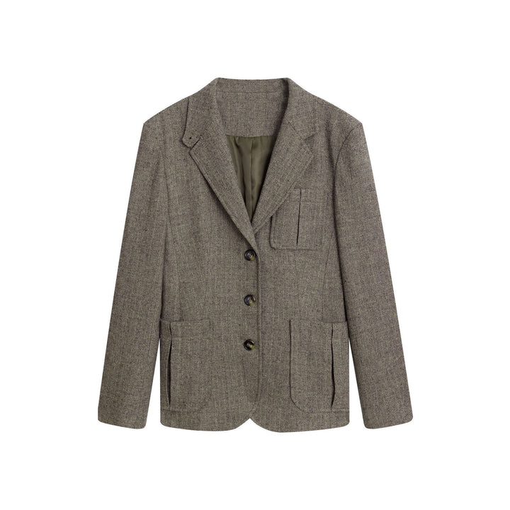 Damen Modischer Tweed Blazer Echoarchiv