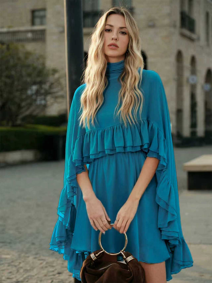 Damen romantisches Chiffonkleid mit Volants und weitem Saum Echo Archiv