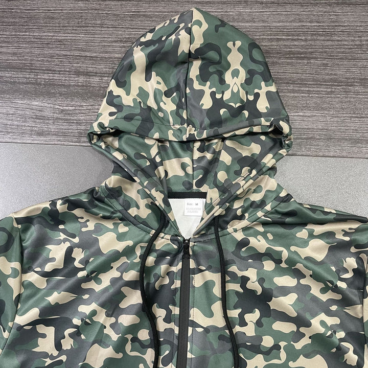 Herren Camouflage-Fleecejacke mit praktischen Taschen und verstellbarem Kordelzug Echoarchiv