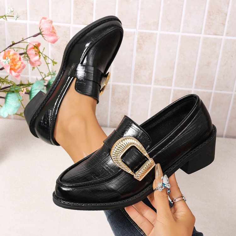 Damen Elegante Mokassins mit Goldschnalle Echo Archiv