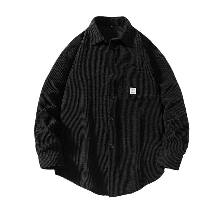 Herren gemütliche Hemdjacke aus strukturiertem Material Echoarchiv
