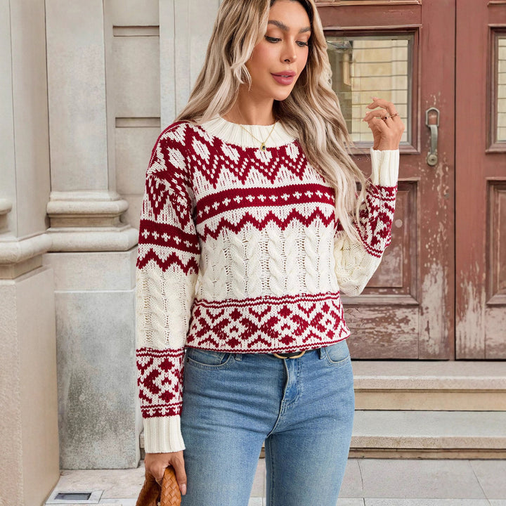 Damen Strickpullover mit geometrischem Muster Echo Archiv