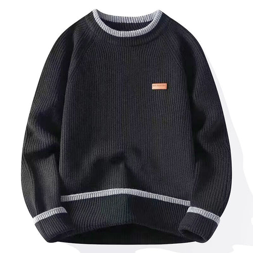 Herren Modischer Grobstrickpullover mit Rundhalsausschnitt Echoarchiv