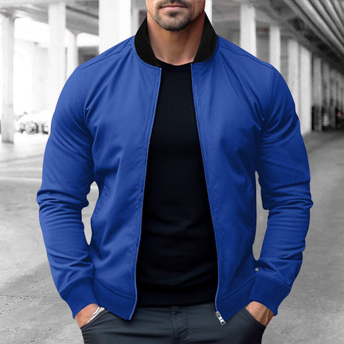 Herren sportliche Freizeitjacke mit hohem Kragen und praktischen Taschen Echoarchiv